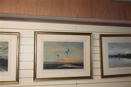 Peter Scott, three limited edition engravings, all signed in pencil, 39 x 55cm